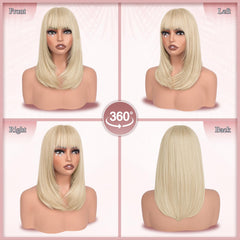 Haloo Blonde Bob Wig shoulder-length straight texture for natural, everyday look