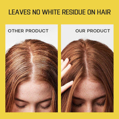 HALOVIDA dry shampoo on dark hair leaves no white residue and absorbs oils.