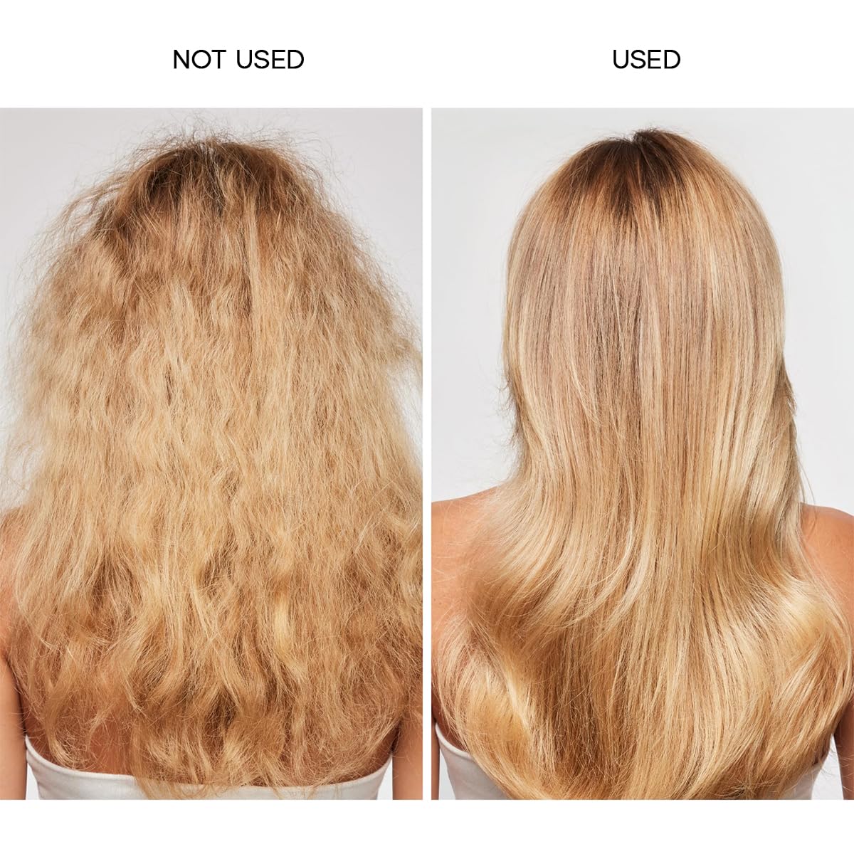 HALOVIDA frizz-smoothing close-up shows shinier, sleeker hair
