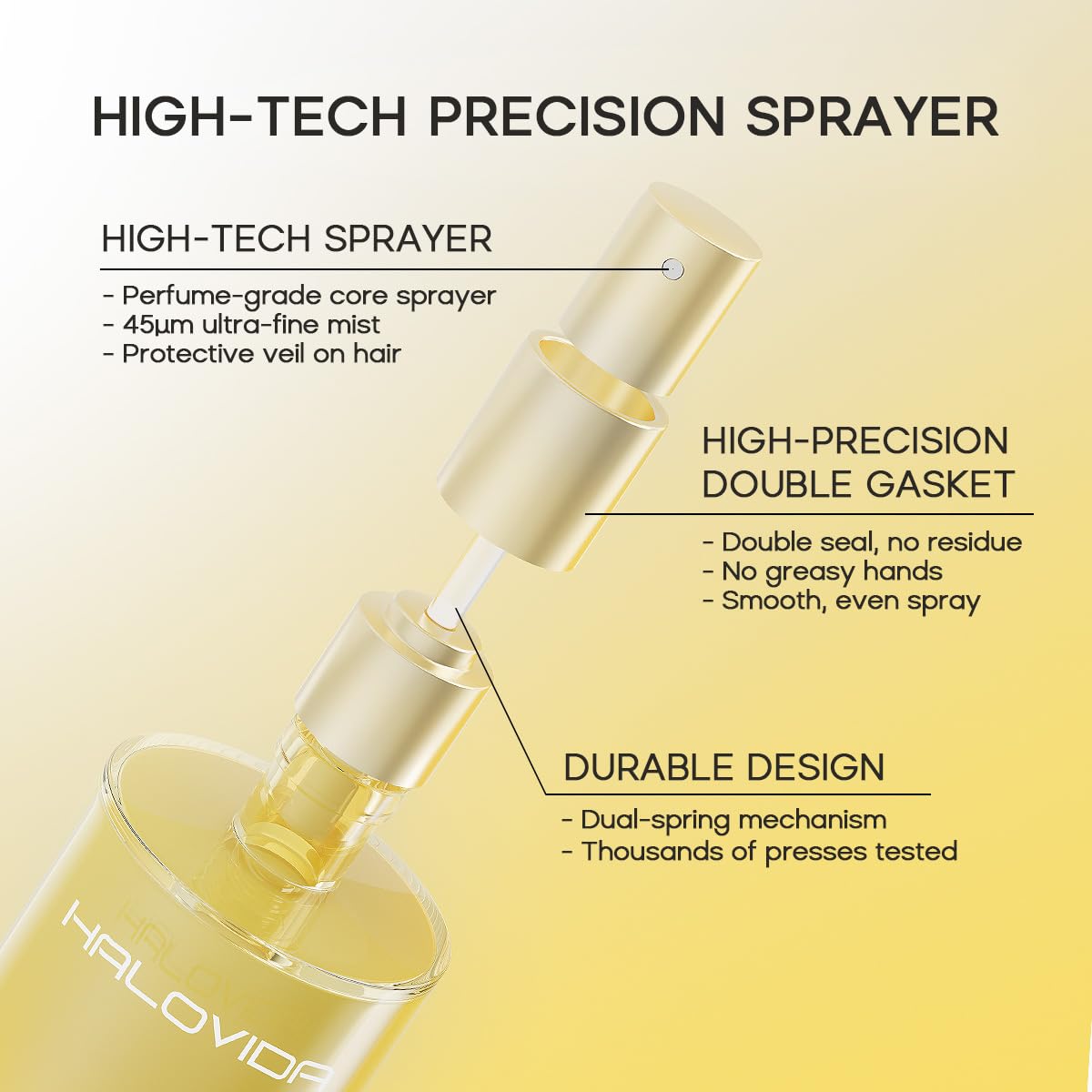 HALOVIDA Hair Oil suitable for dry or damp hair before styling