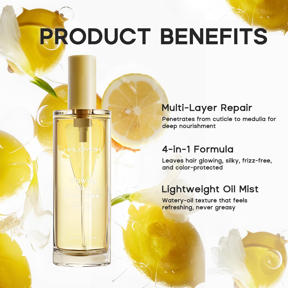 HALOVIDA Hair Oil strengthens strands while protecting against heat