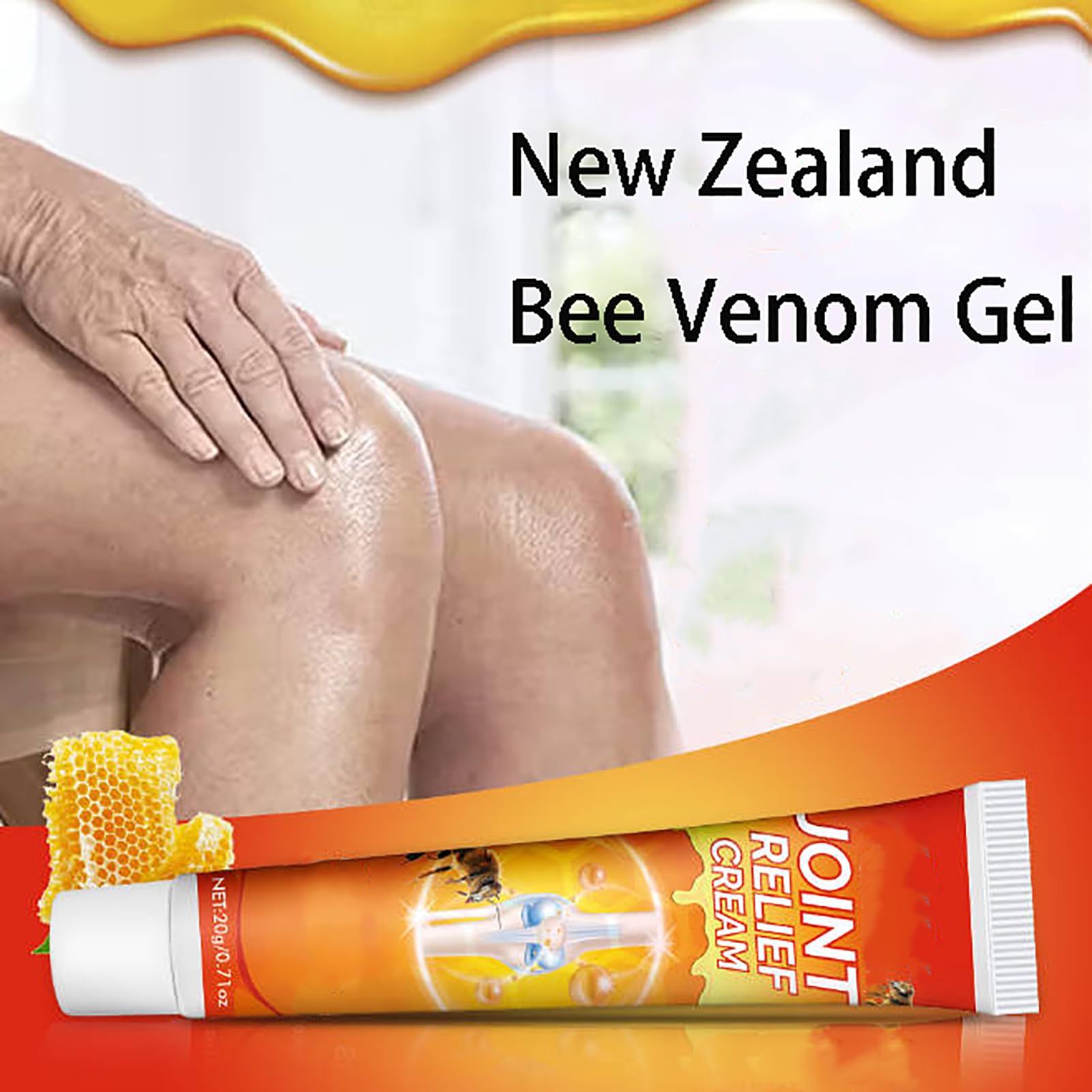 Halpilt bee venom gel application on skin for quick soothing relief.