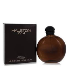 HALSTON Z-14 packaging label signals a classic masculine scent for evenings.