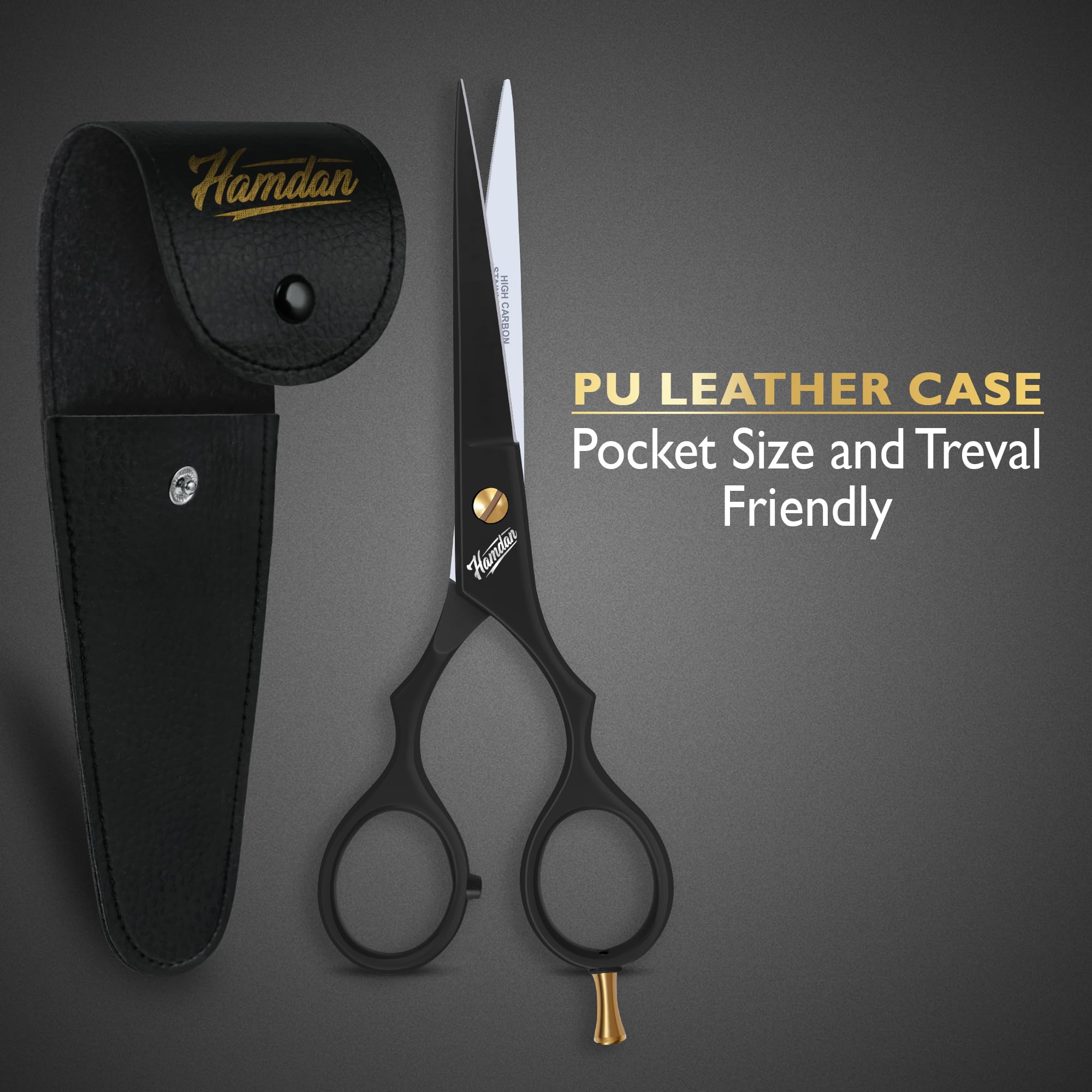 Hamdan professional-grade hair scissors in everyday use.
