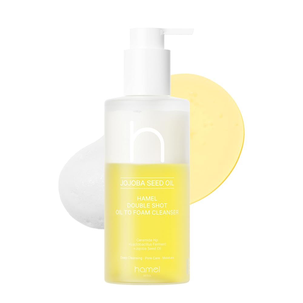 HAMEL Double Shot bottle on vanity for daily makeup removal
