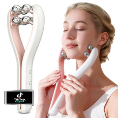 HAMINOS microcurrent facial massager with 3D roller – boosts absorption.