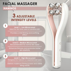 HAMINOS roller spheres close-up targets cheeks and jawline for contouring.