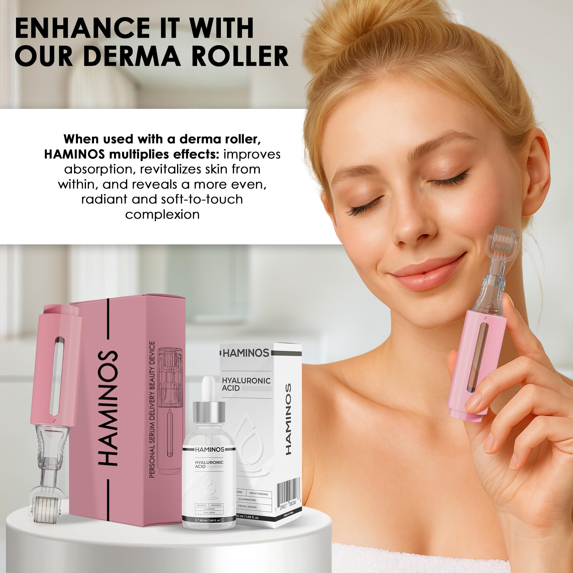 HAMINOS lightweight, non-greasy finish ideal for sensitive skin.