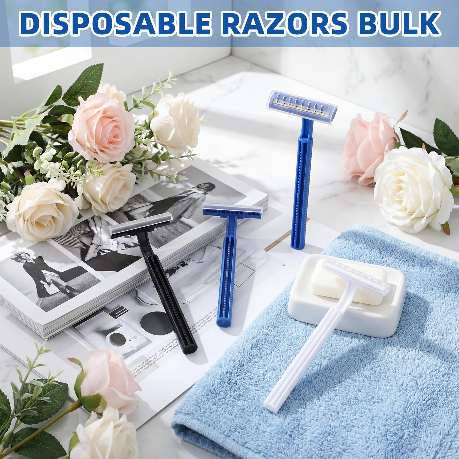 Hanaive razor with protective cover safeguarding blades during storage
