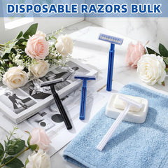 Hanaive razor with protective cover safeguarding blades during storage