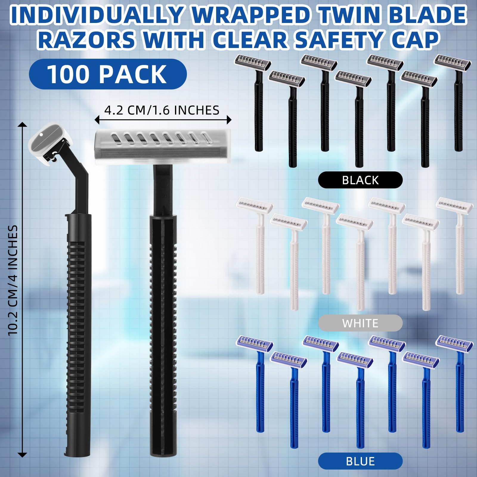 Hanaive twin-blade close-up showing sharp stainless steel blades for precise shaving