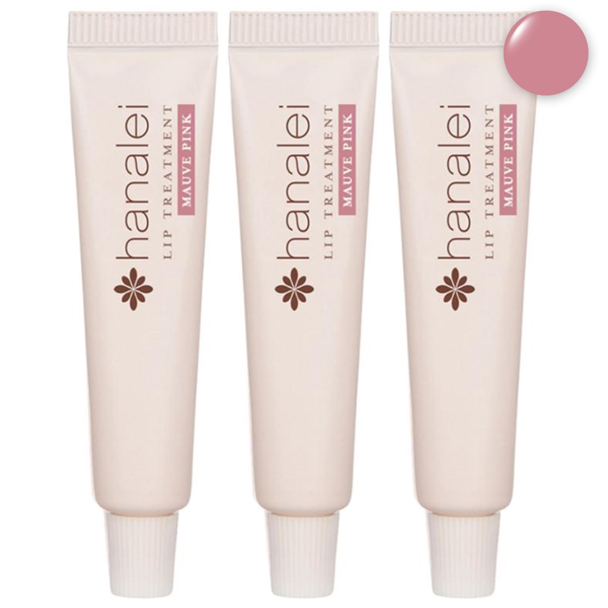 Hanalei Hydrating Lip Treatment tub closeup with mauve tint for hydrated lips.