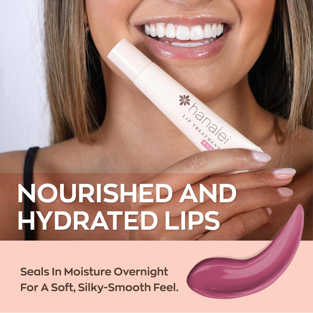 Barrier formula of Hanalei Lip Treatment with lanolin and beeswax locks in moisture.