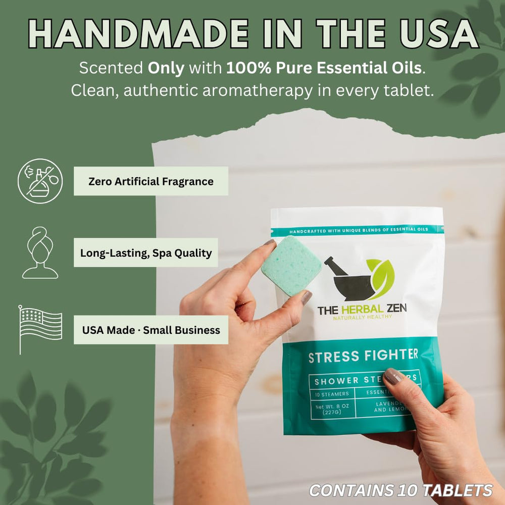 Hand applying stress-fighter steamer for a spa-like routine