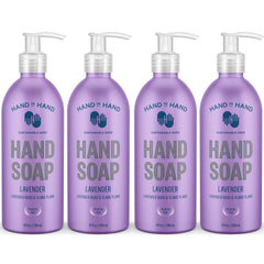 Hand in Hand nourishing liquid hand soap with lavender buds for daily gentle cleansing.