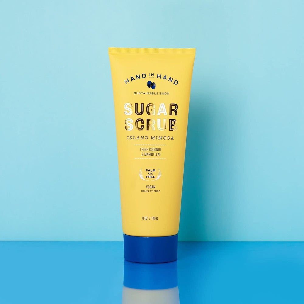 Hand in Hand Sugar Scrub sunflower oil detail emphasizes vitamin E hydration.