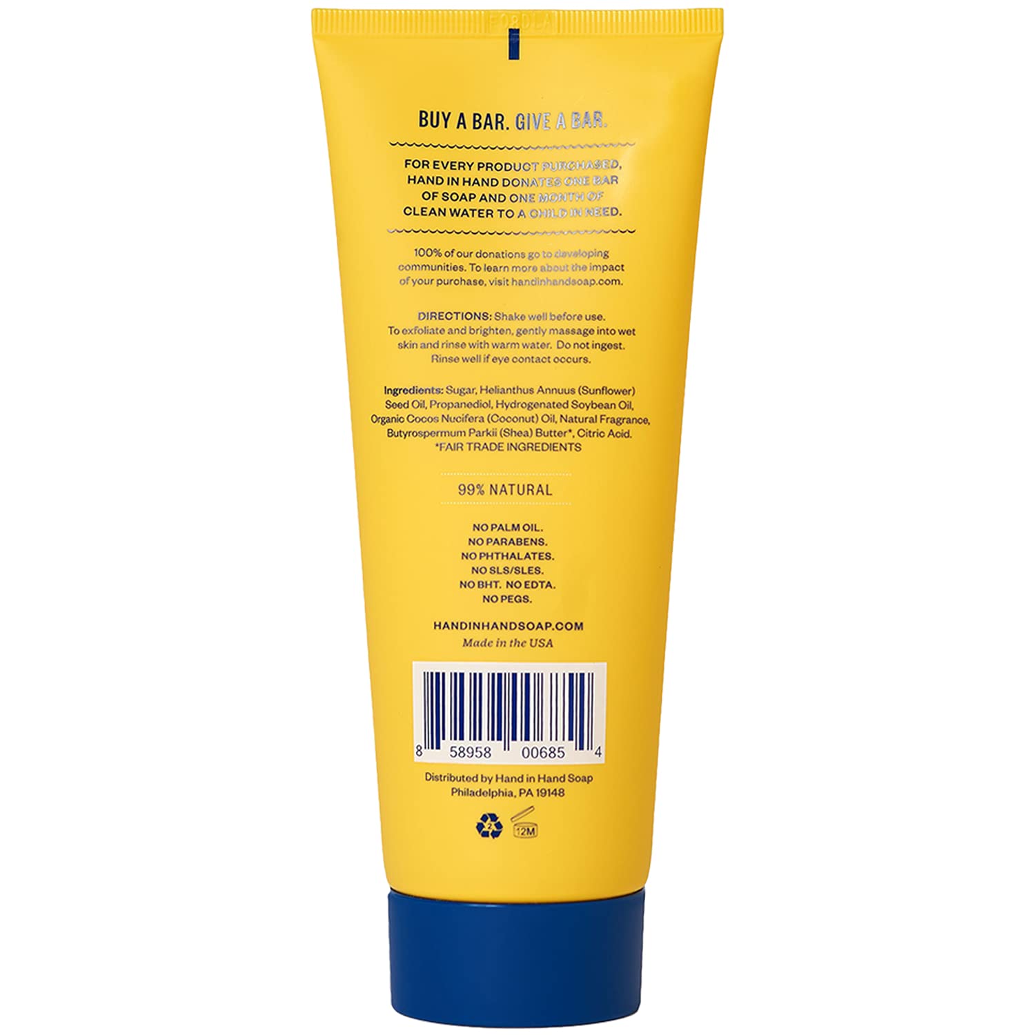 Hand in Hand Sugar Scrub texture closeup shows exfoliation that can reveal smoother skin.