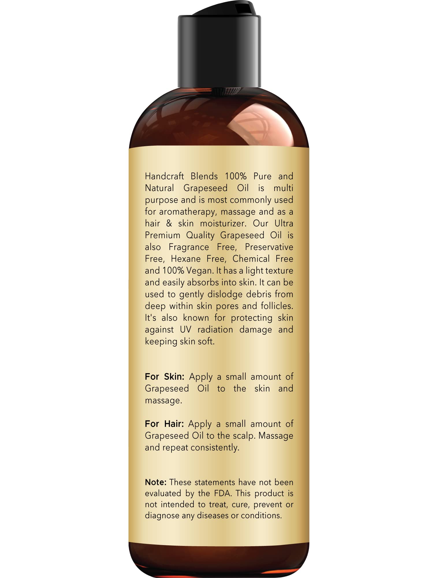 Handcraft Blends Grapeseed Oil pour for easy application.