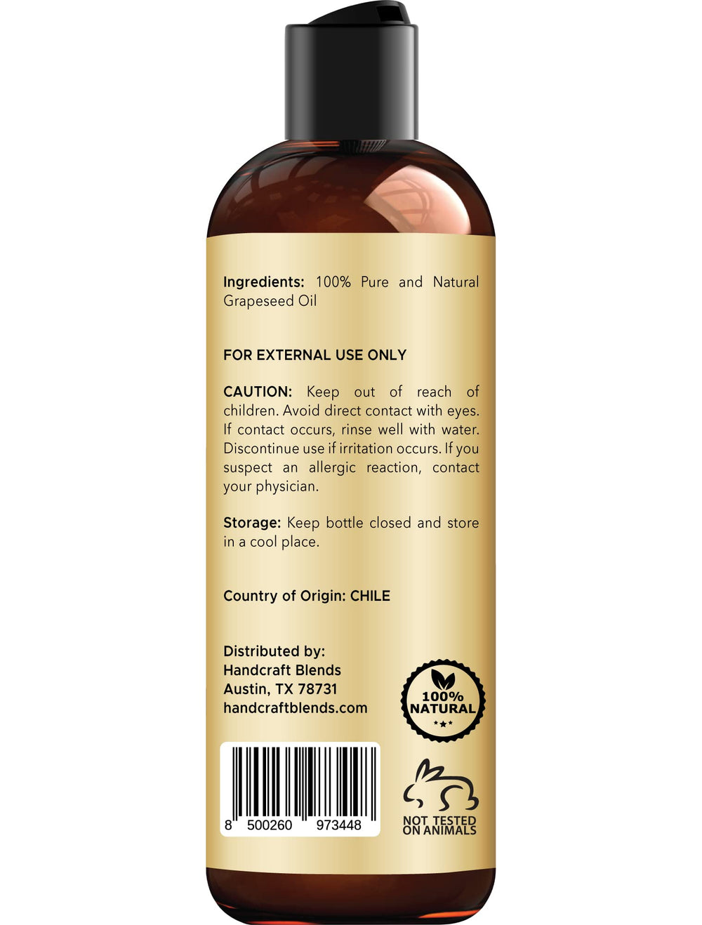 Handcraft Blends Grapeseed Oil in spa setup for massage.