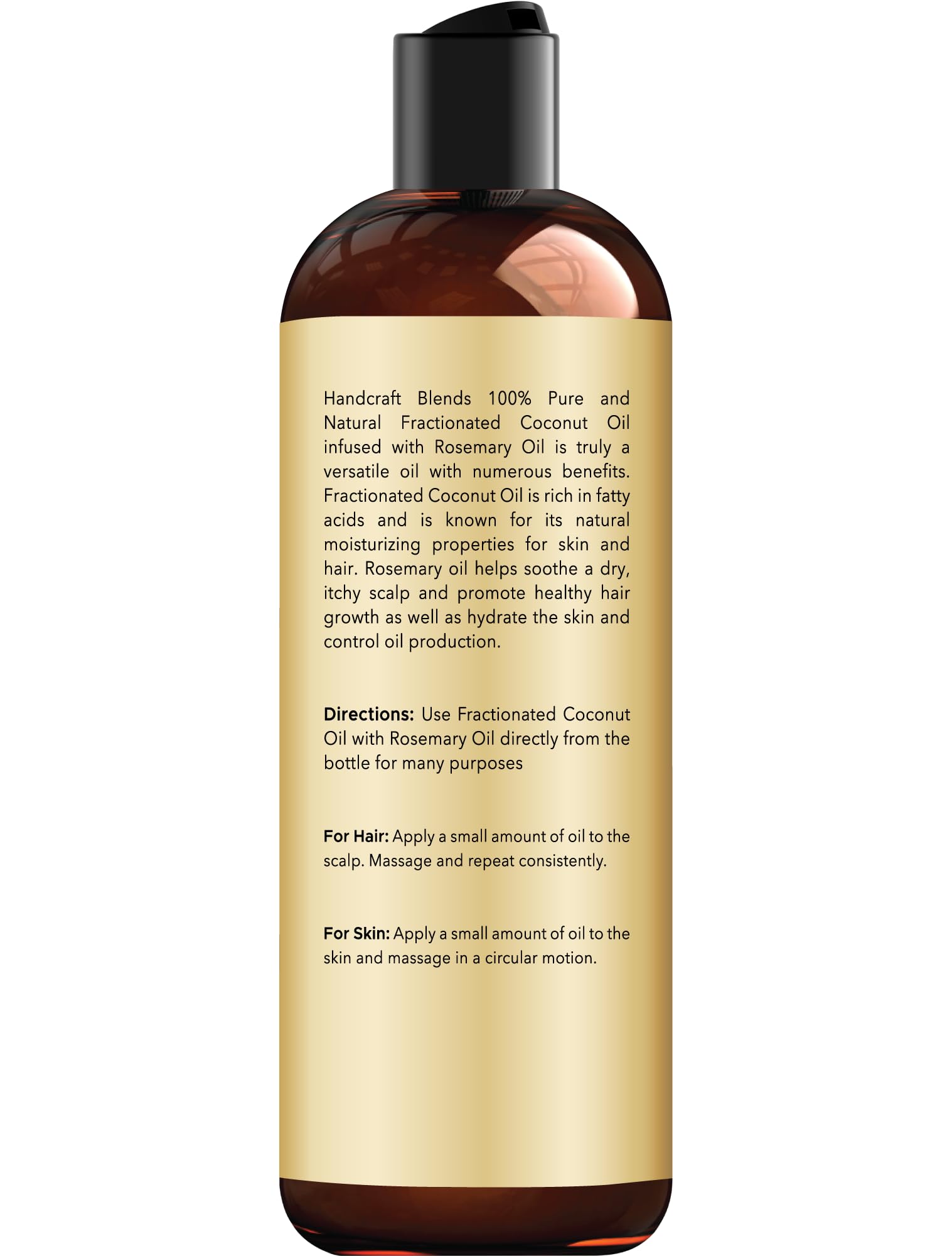 Handcraft Blends coconut oil label emphasizes purity and fragrance-free formula.