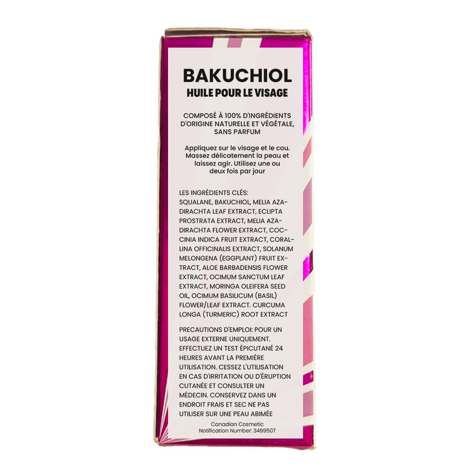 Handmade Heroes Bakuchiol oil close-up bottle label communicates authenticity.
