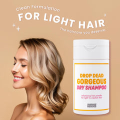 Handmade Heroes dry shampoo vanilla application on roots for lightweight volume