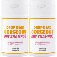 Handmade Heroes non-aerosol dry shampoo vanilla bottle for quick root refresh