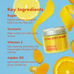 Handmade Heroes turmeric lip scrub vitamin C glow on lips