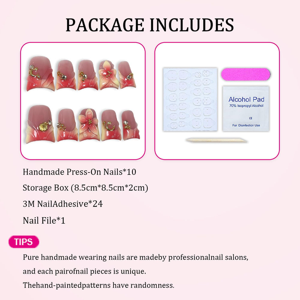 Handmade press-on nails featuring gradient French tip for versatile chic looks
