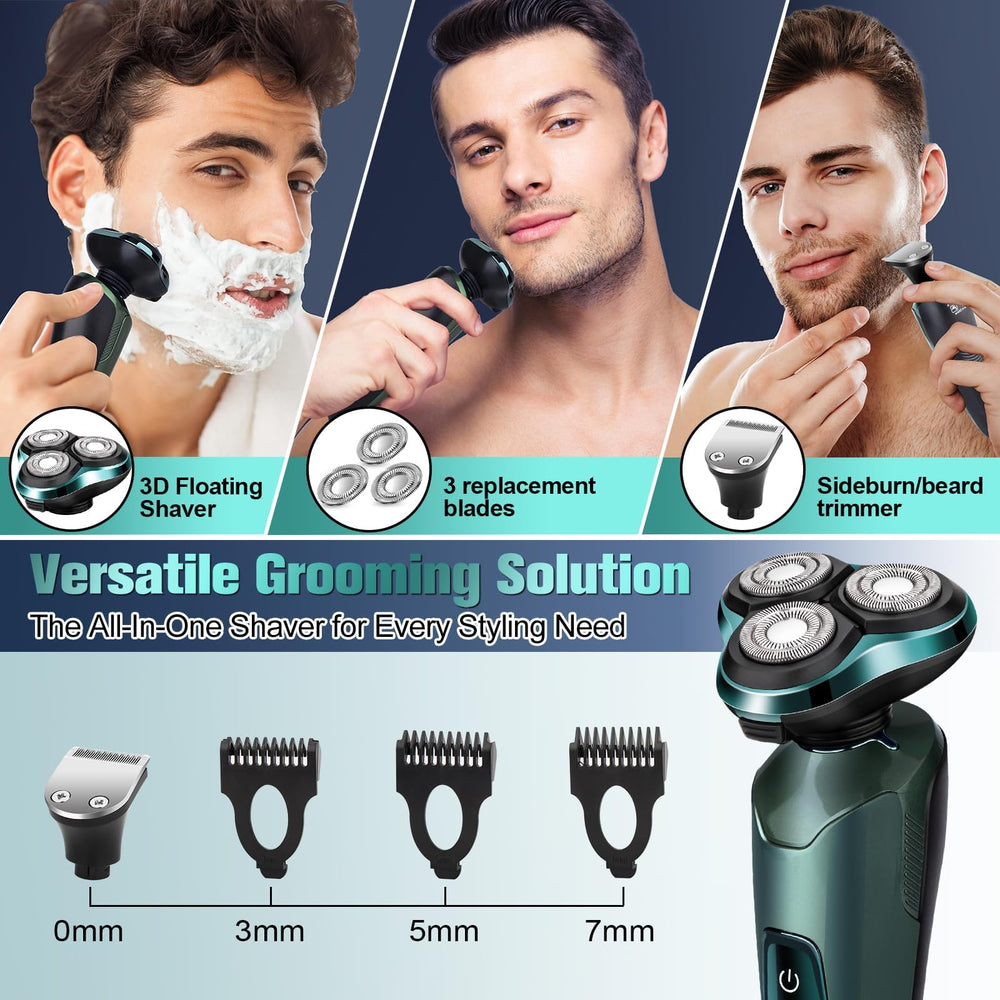 Handsomeface LED display shows battery and status for confident grooming.