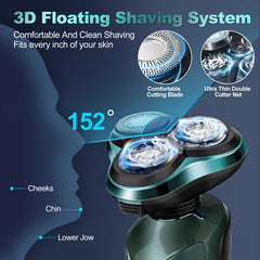 Handsomeface razor supports wet and dry use for versatile shaving anywhere.