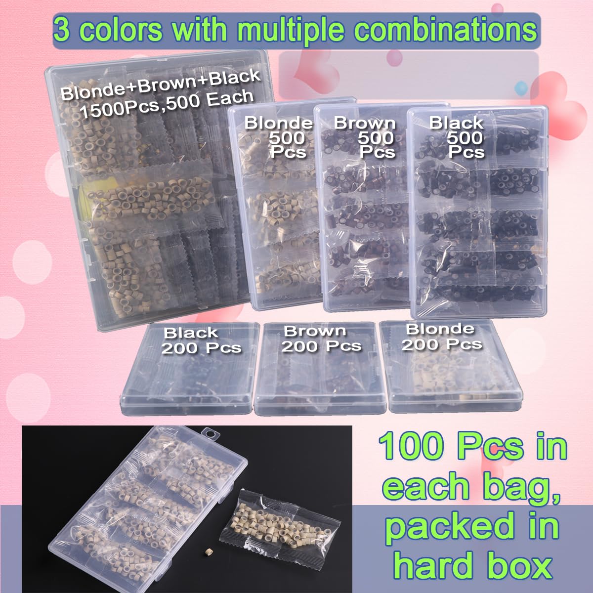 HandWig 5mm micro rings for extensions discreet attachment.