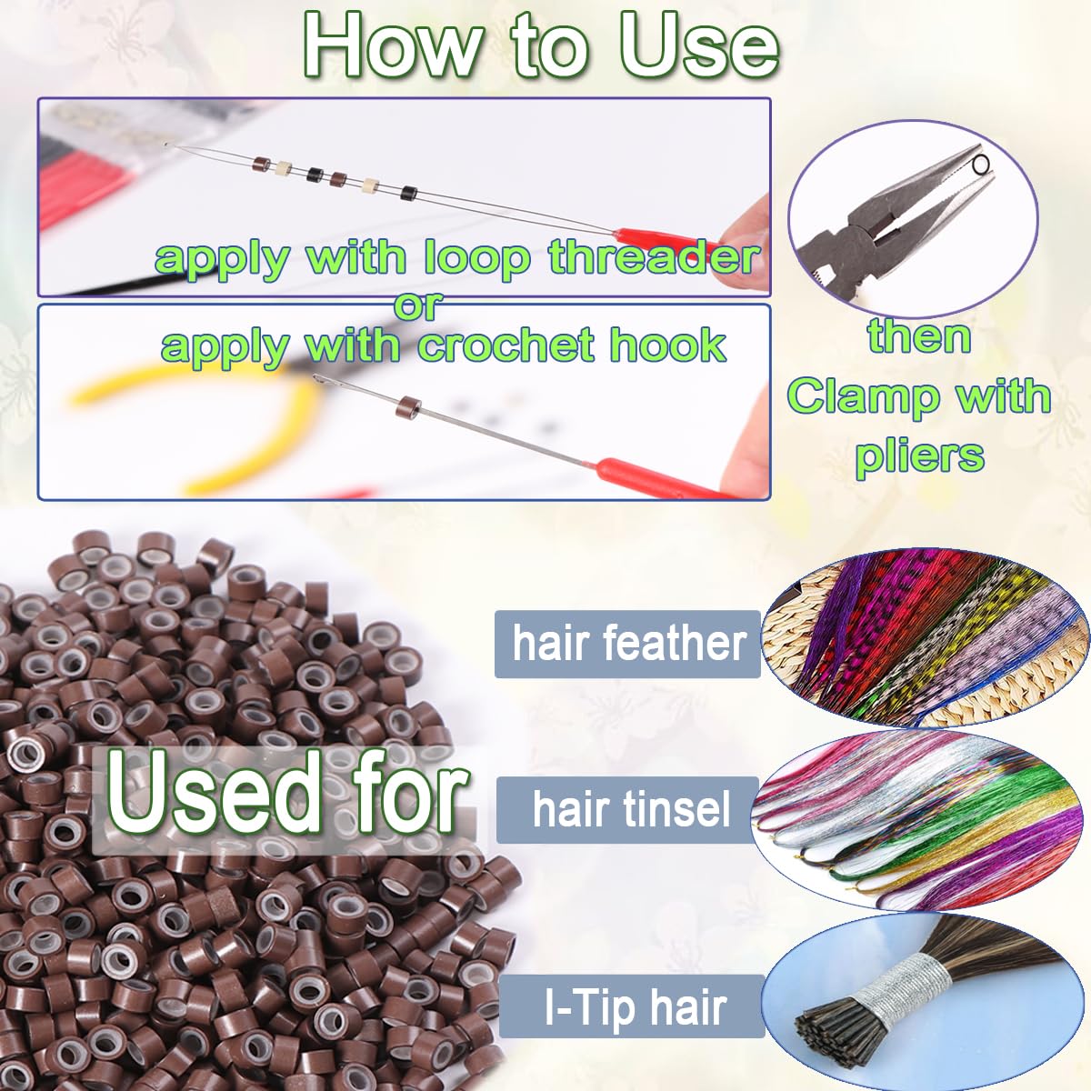 HandWig beads with smooth edges reduce hair snagging.