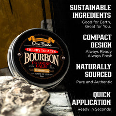 Handy Hound Occo Bobbo solid cologne tin open reveals cherry tobacco and bourbon notes