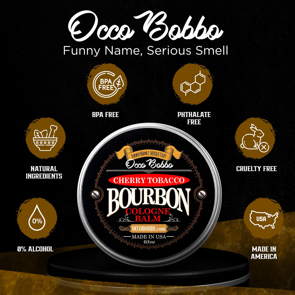 Handy Hound Occo Bobbo solid cologne in travel setup for on-the-go freshness