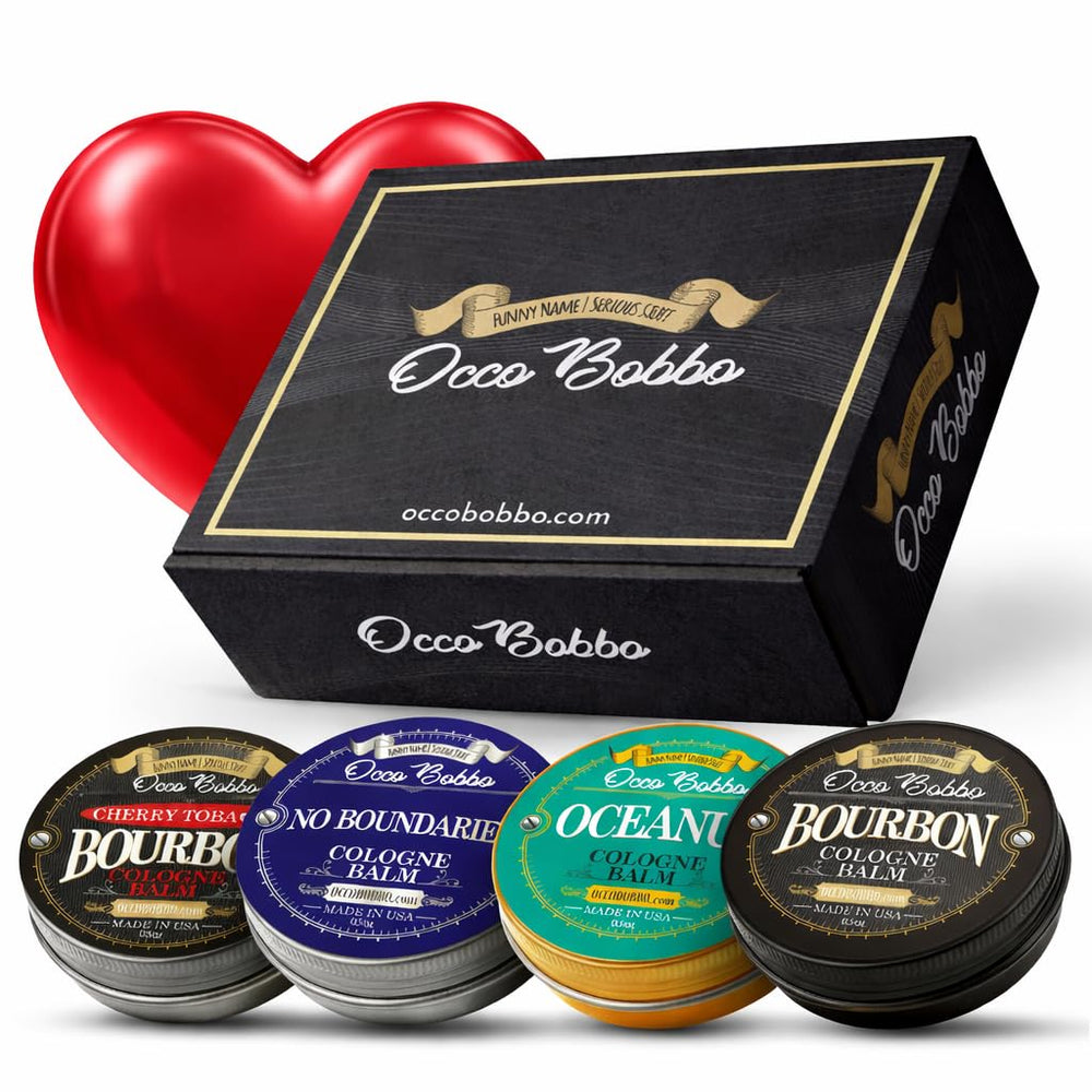 Handy Hound Occo Bobbo sample tins front view highlighting travel-friendly aromas.