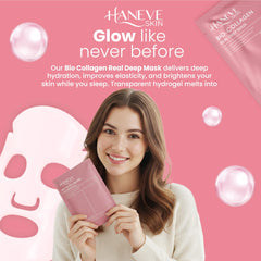 Haneve Skin Bio-Collagen mask sheet closeup shows breathable material