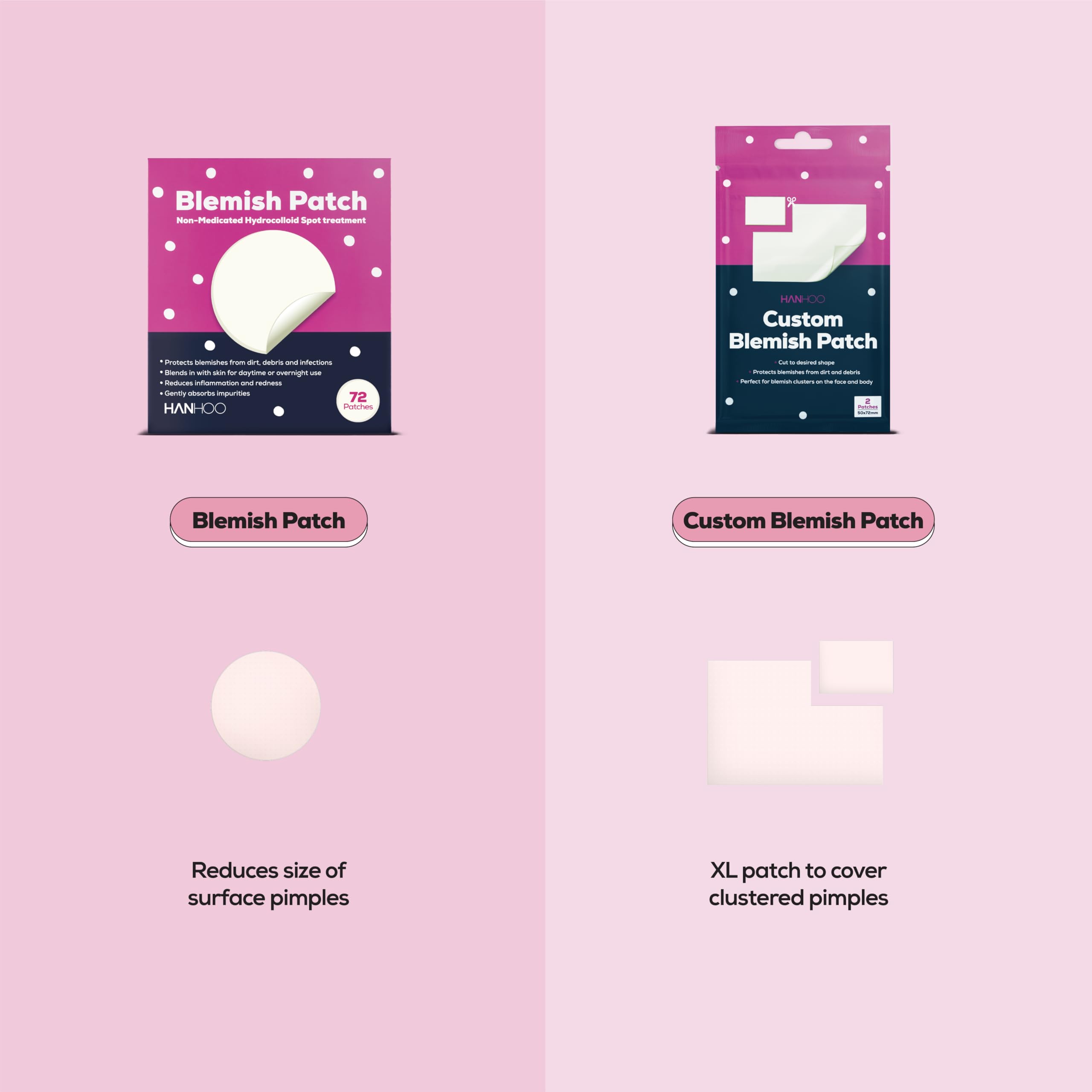 HANHOO hydrocolloid patch demonstrates absorption helping blemishes stay protected