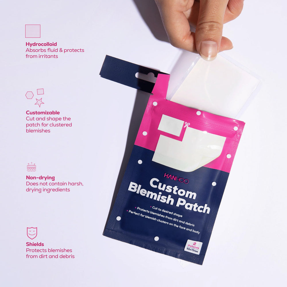 Hanhoo Hydrocolloid Technology absorbs fluid and shields blemishes from bacteria
