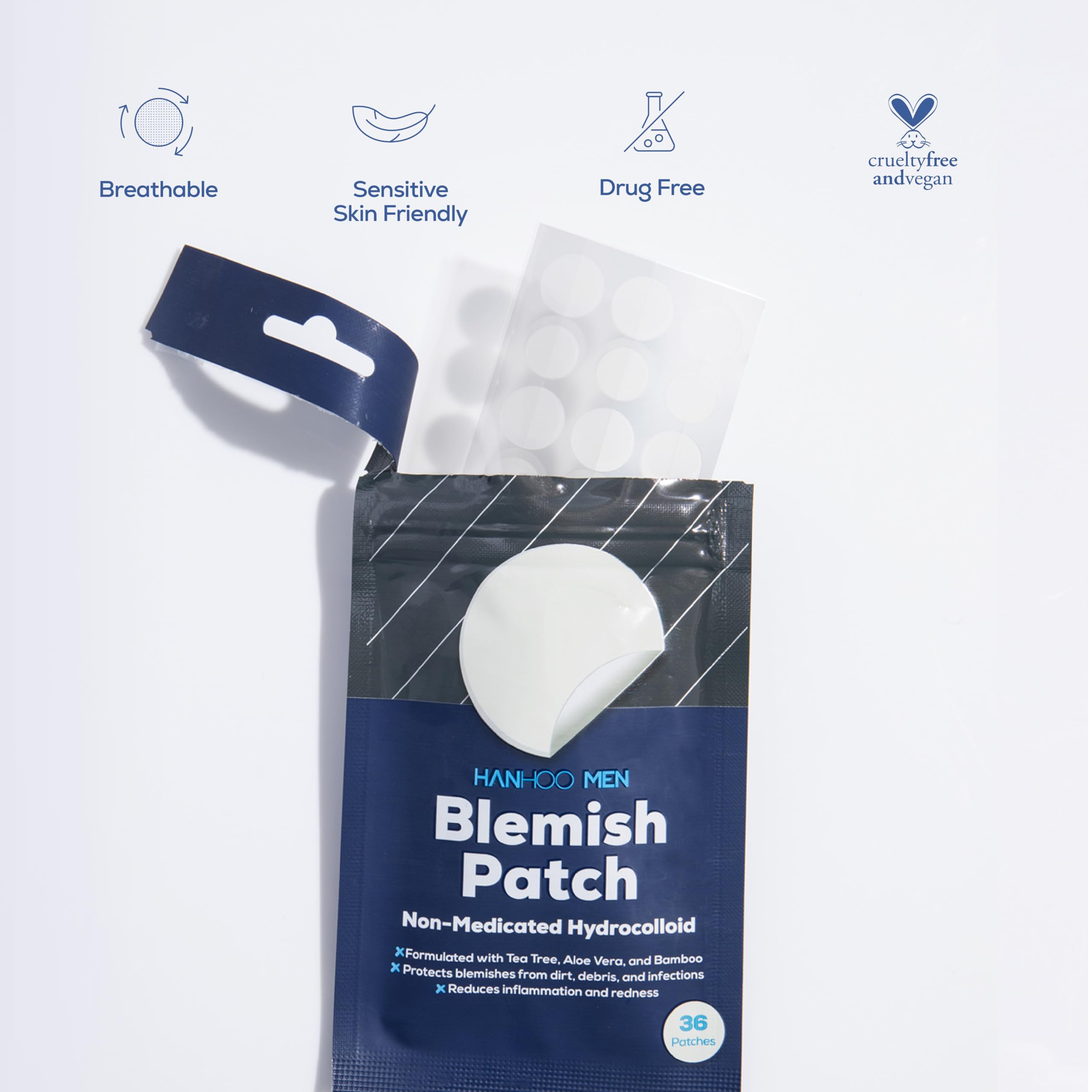 Hanhoo blemish patch closeup reveals thin, breathable edges.
