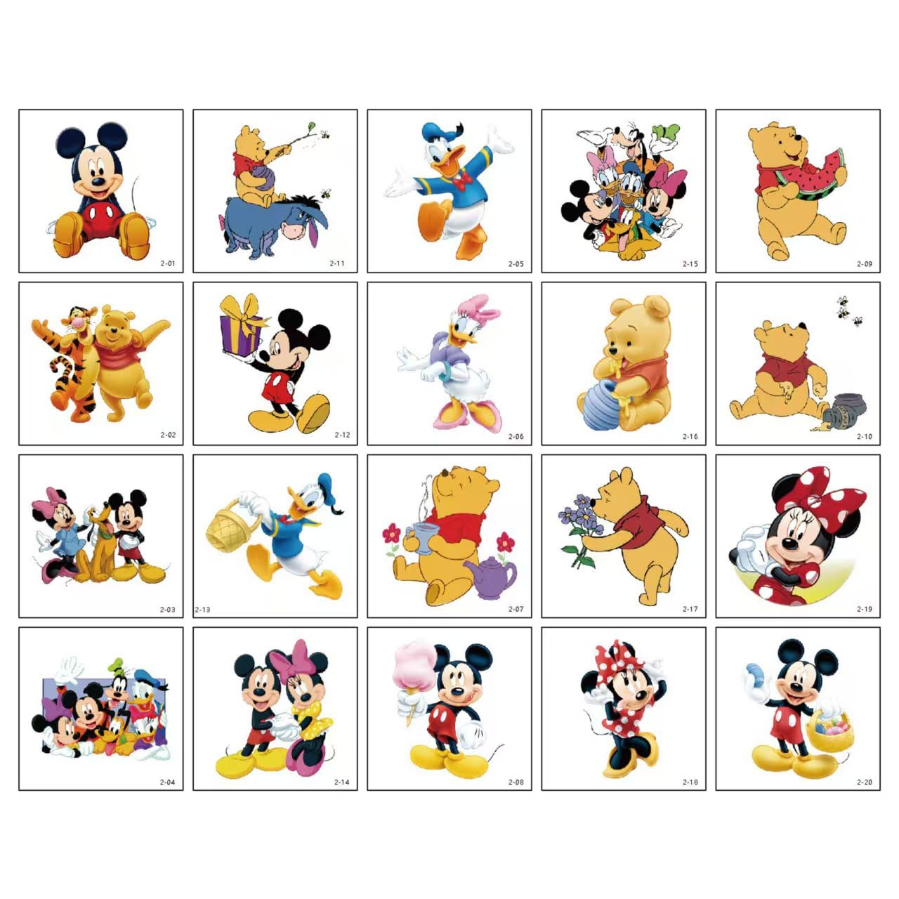 HANISNA Mickey Minnie tattoo sheet for kids parties, fun party favors and decorations