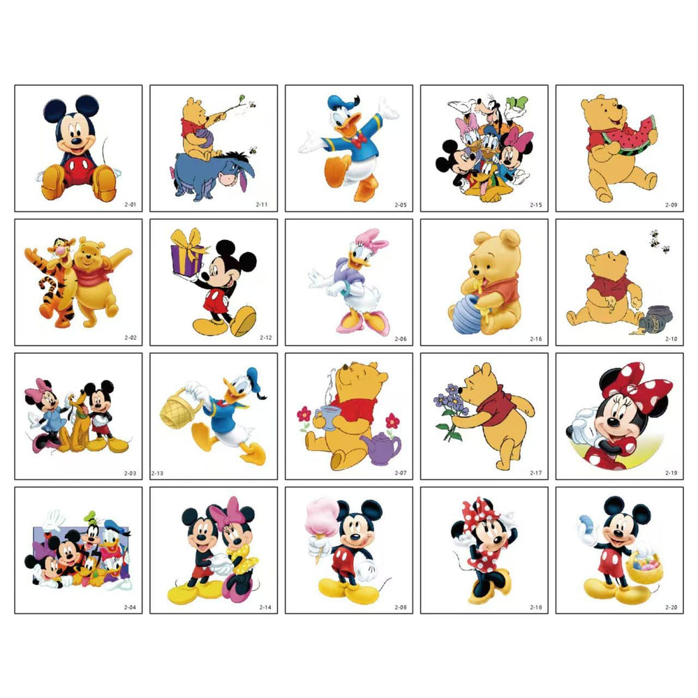 HANISNA Mickey Minnie tattoo sheet for kids parties, fun party favors and decorations