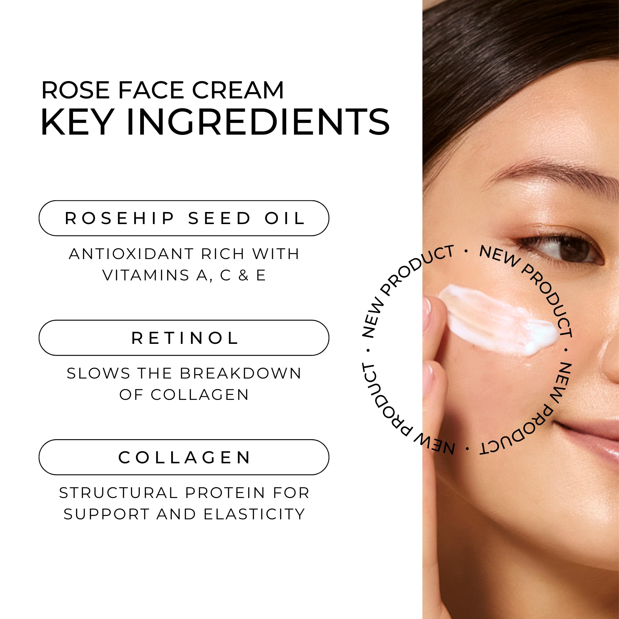Hannah Cho Beauty Rose Face Cream featuring retinol for smoother texture and renewed glow.