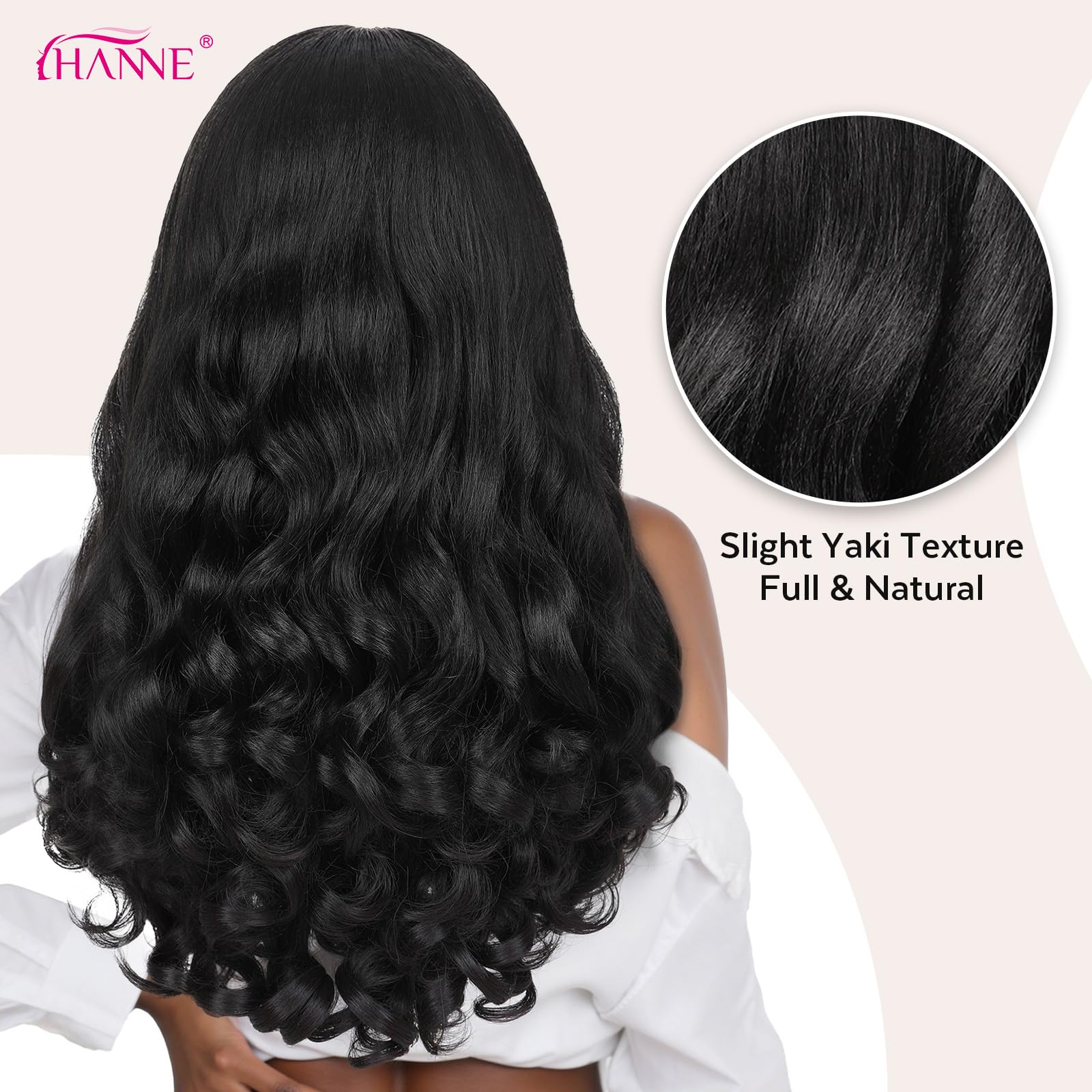HANNE Yaki Curly V Part Wig showcases tight spring curls that hold shape