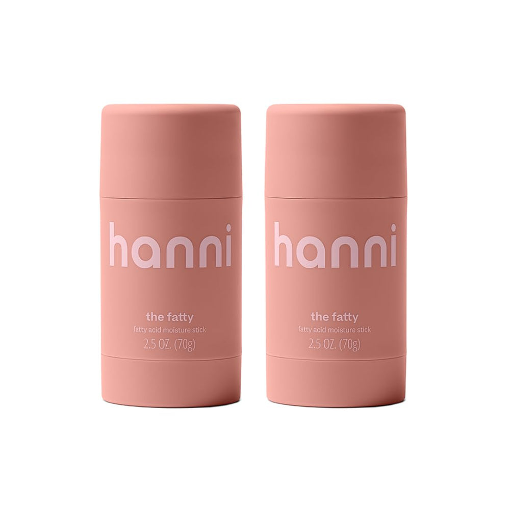 HANNI Fatty Body Moisturizer Stick packaging close-up shows clean, fragrance-free design for sensitive skin.