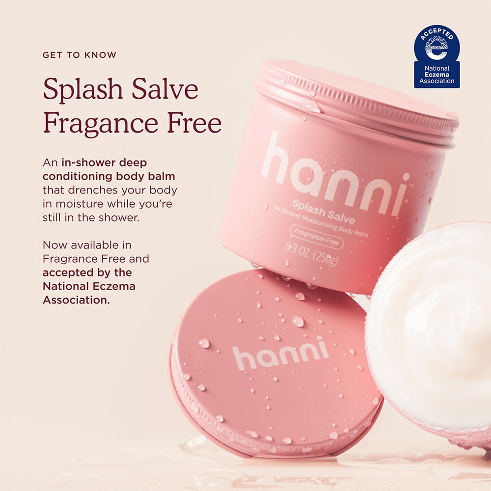 HANNI Splash Salve applied on wet skin for deep conditioning.
