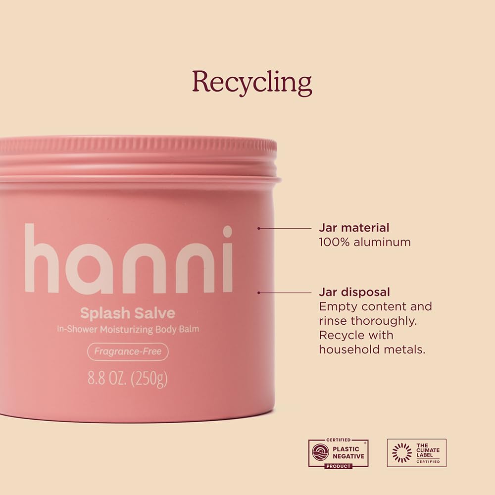 HANNI Splash Salve close-up of jojoba, shea, and coconut ingredients.
