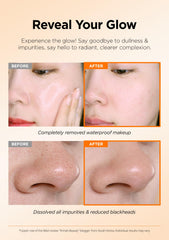 Hanskin AHA Pore Cleansing Balm transforms into a milky wash for a smooth cleanse.
