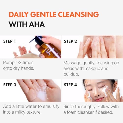 Double cleanse routine supported by Hanskin AHA Pore Cleansing Oil.