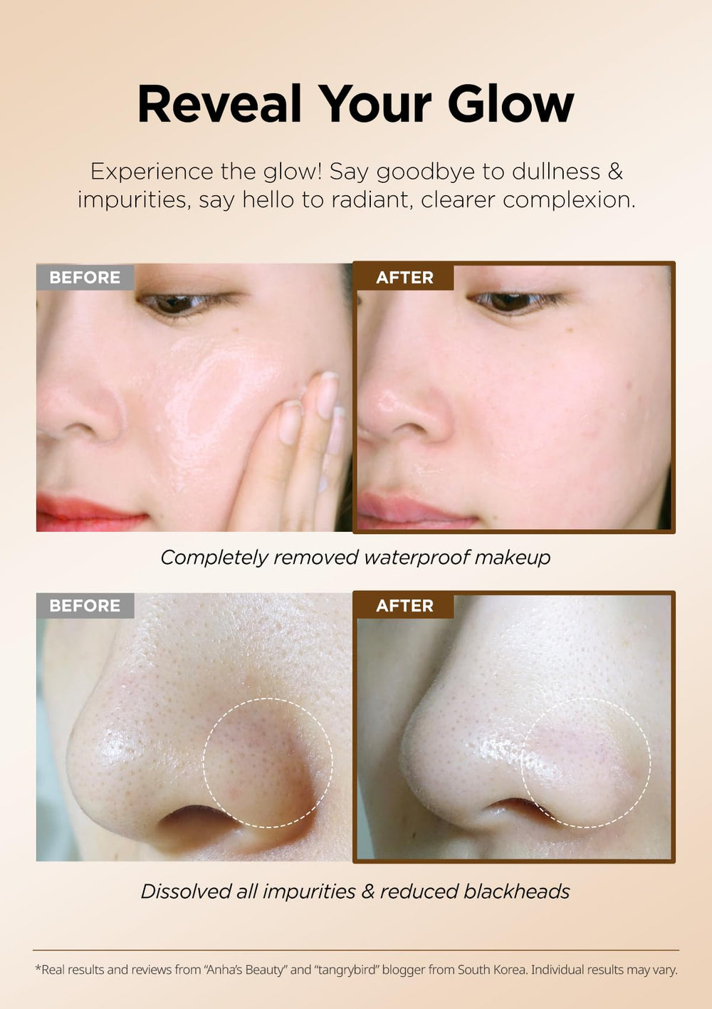 Hanskin BHA Pore Cleansing Balm applying on skin to dissolve sunscreen and makeup.